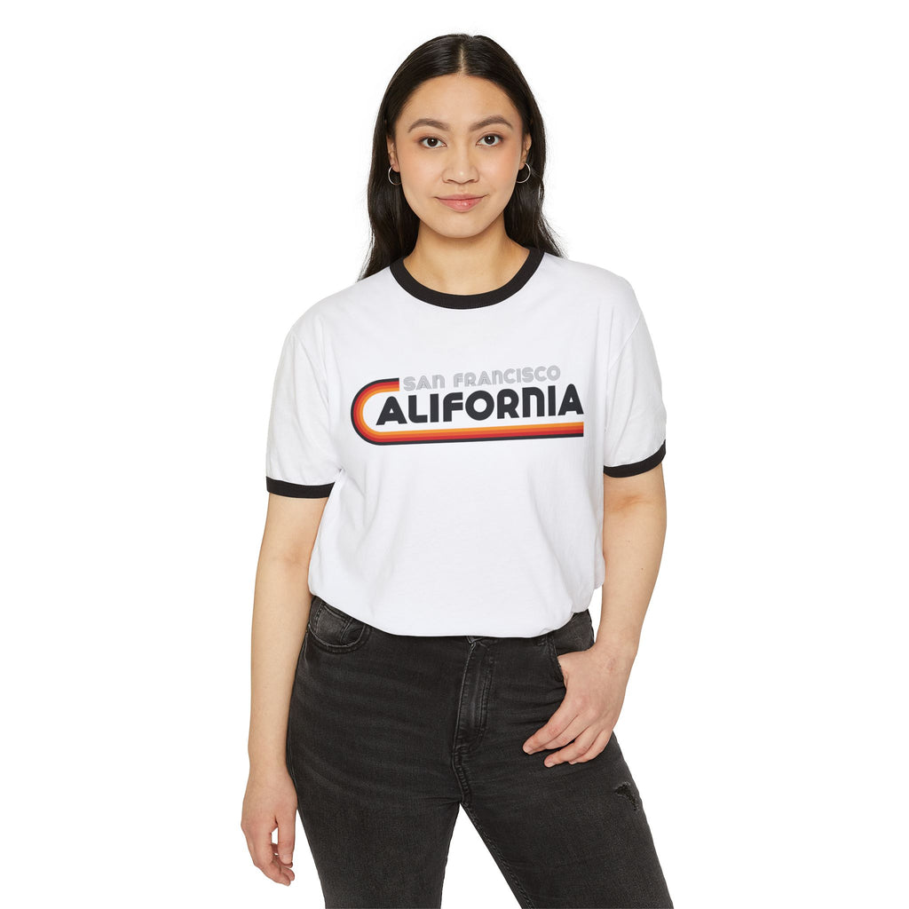 San Francisco California Unisex Retro Ringer T-shirt