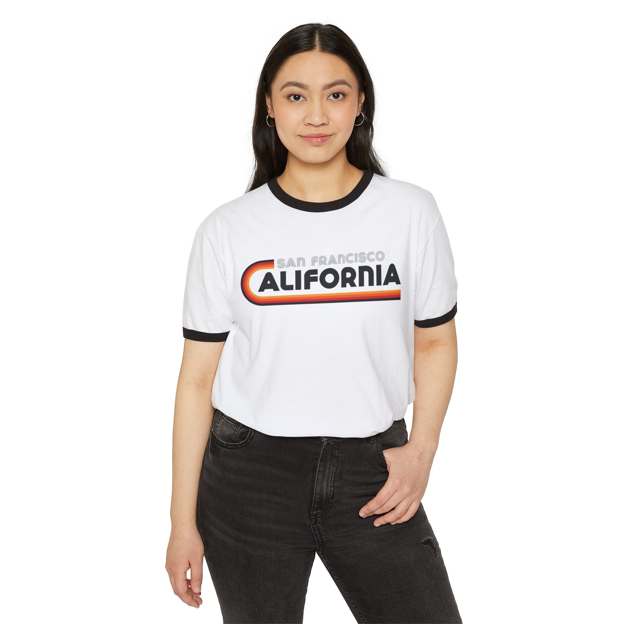 San Francisco California Unisex Retro Ringer T-shirt