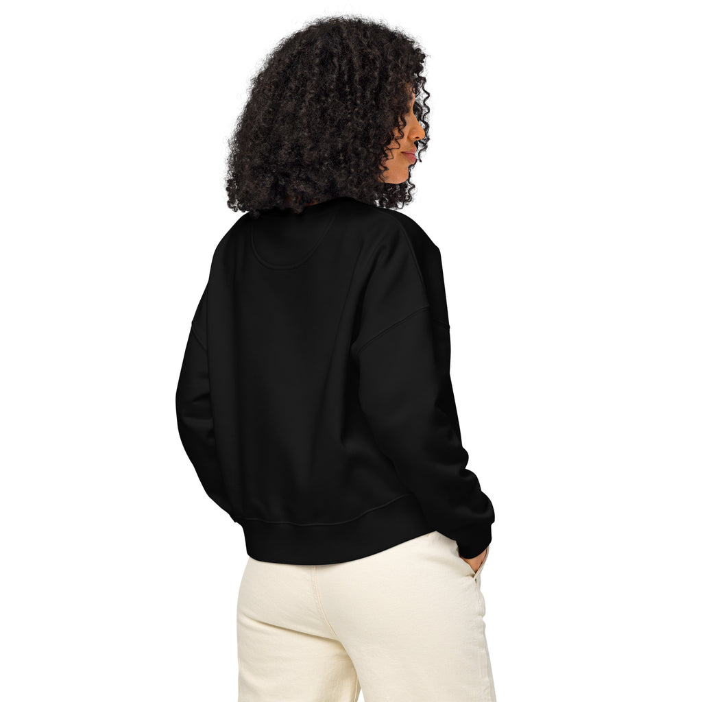 Womens Organic Crew Neck Sweatshirt - Retro California Sunset Gradient 70s Graphic
