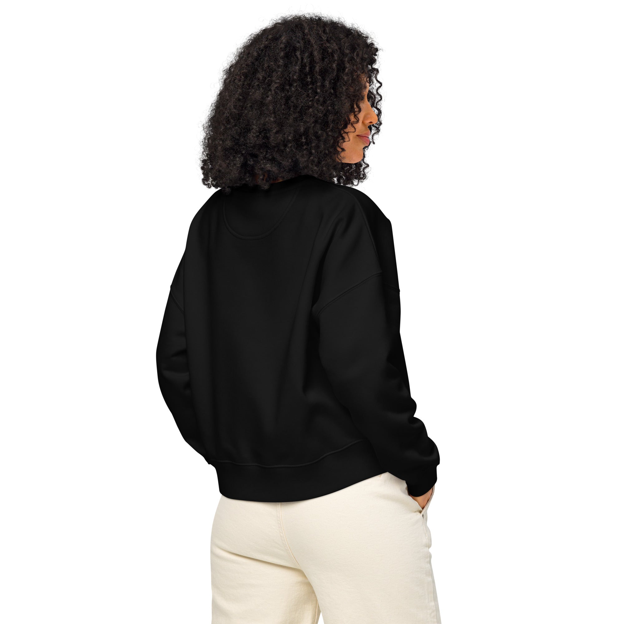 Womens Organic Crew Neck Sweatshirt - Retro California Sunset Gradient 70s Graphic